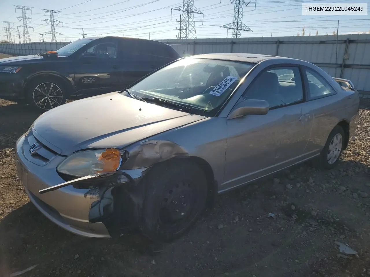 1HGEM22922L045249 2002 Honda Civic Ex
