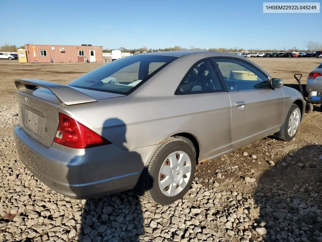 1HGEM22922L045249 2002 Honda Civic Ex