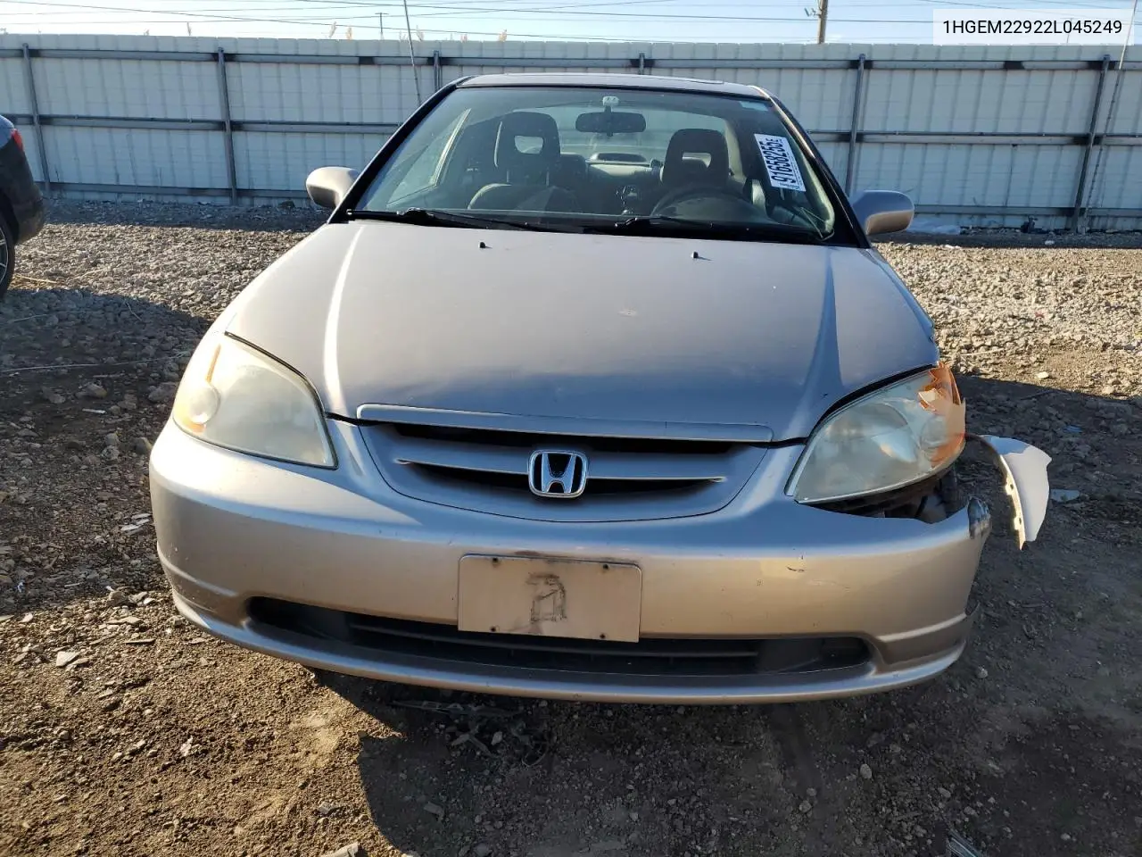 1HGEM22922L045249 2002 Honda Civic Ex