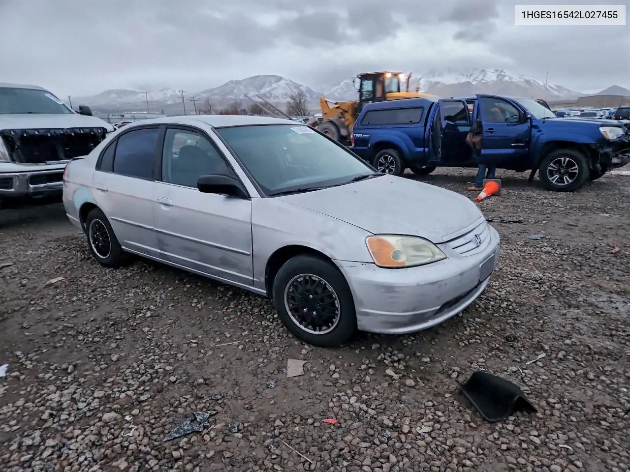 1HGES16542L027455 2002 Honda Civic Lx