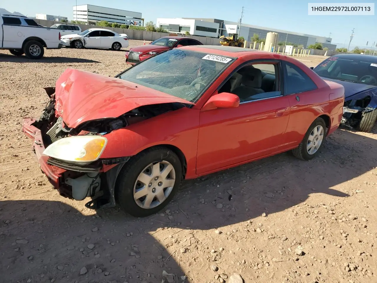 1HGEM22972L007113 2002 Honda Civic Ex