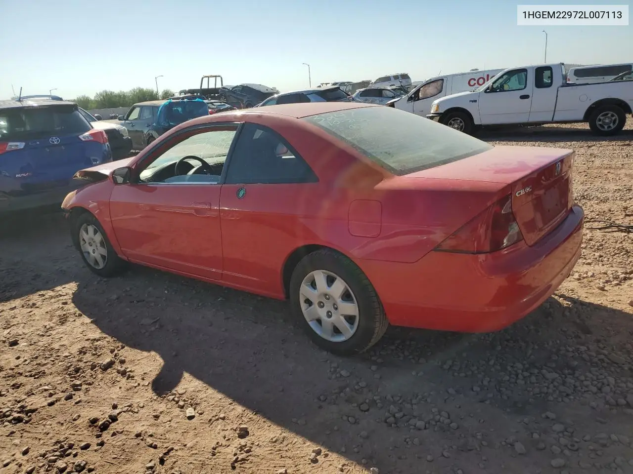 1HGEM22972L007113 2002 Honda Civic Ex