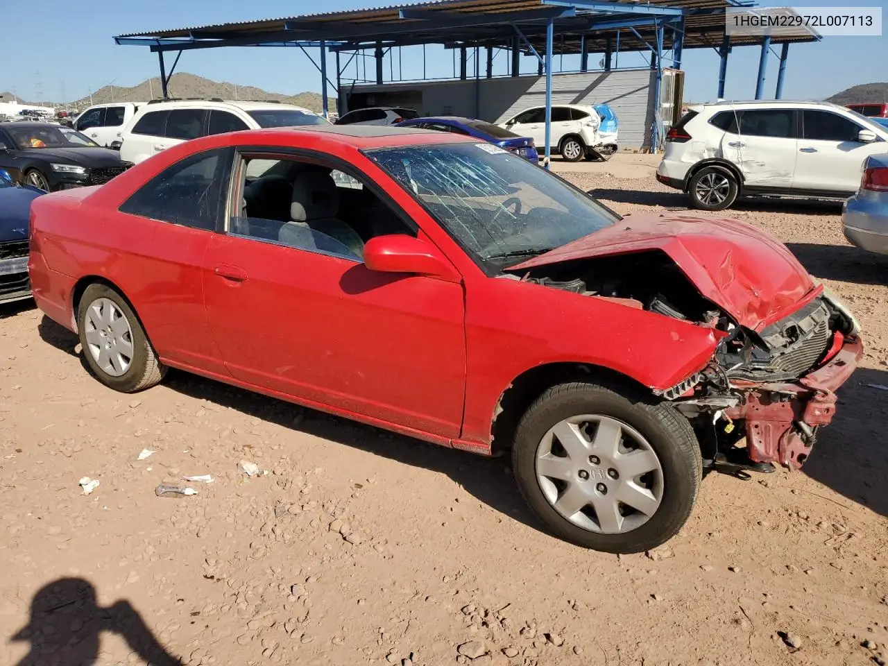 1HGEM22972L007113 2002 Honda Civic Ex