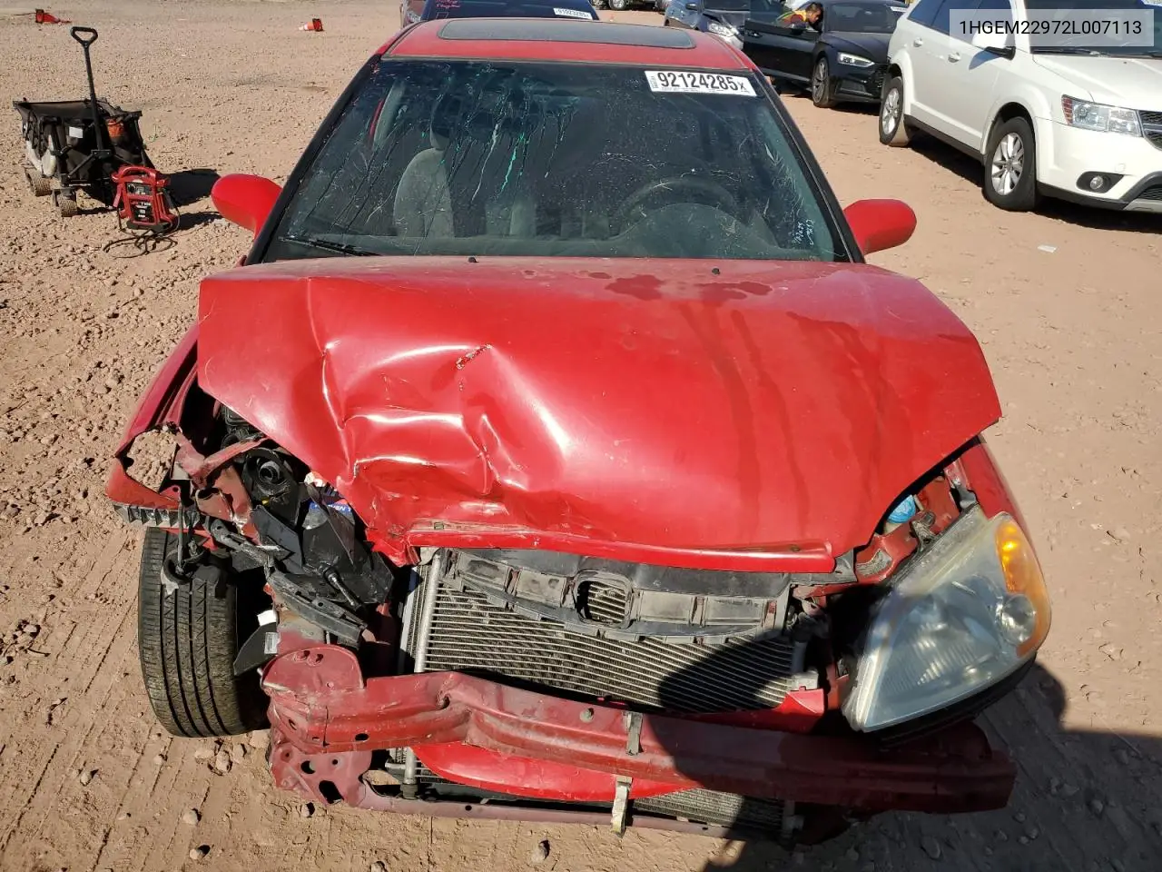 1HGEM22972L007113 2002 Honda Civic Ex
