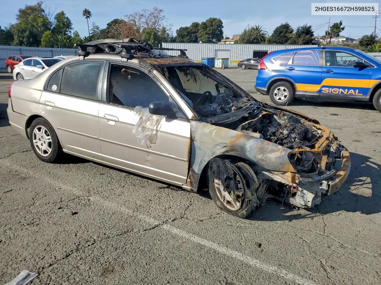 2HGES16672H598525 2002 Honda Civic Lx