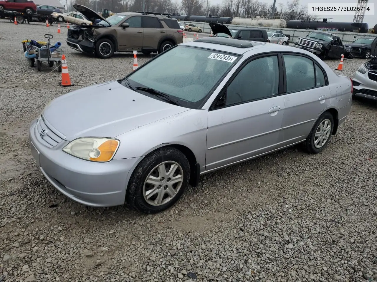 1HGES26773L026714 2003 Honda Civic Ex