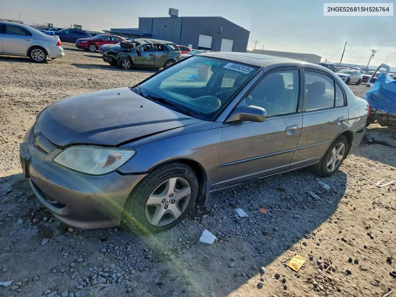 2HGES26815H526764 2005 Honda Civic Ex