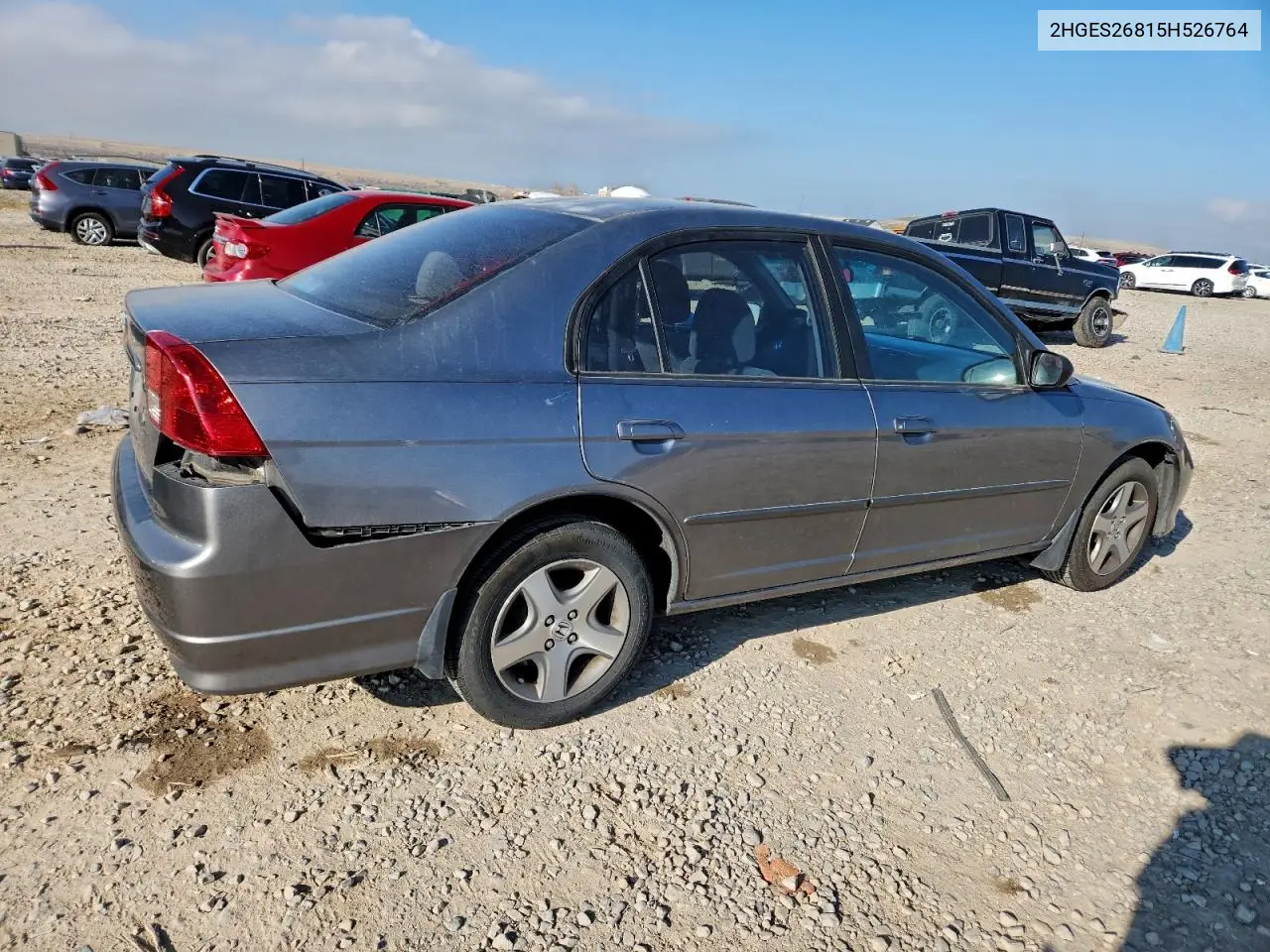 2HGES26815H526764 2005 Honda Civic Ex