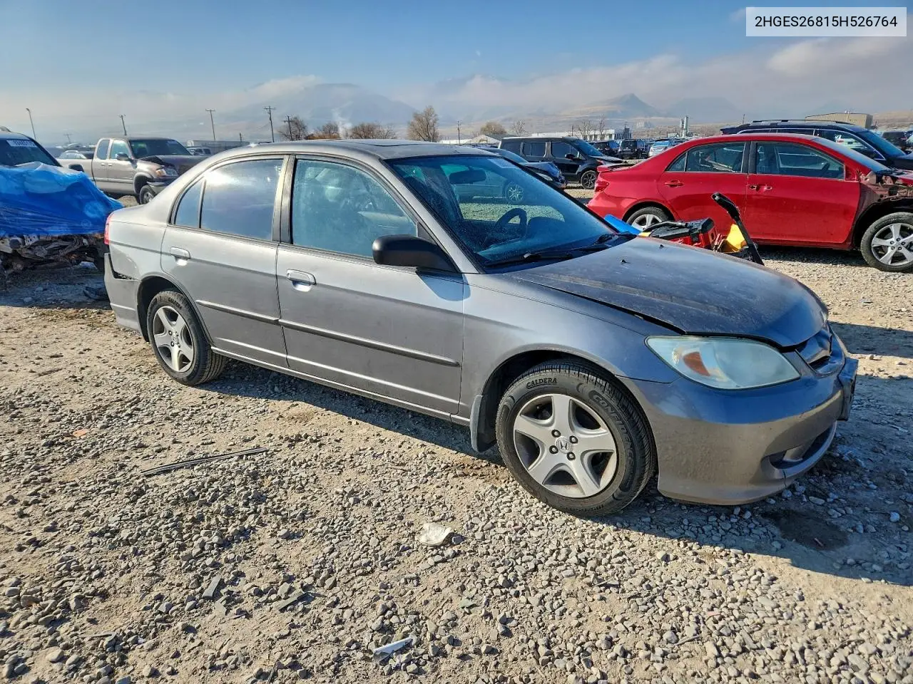 2HGES26815H526764 2005 Honda Civic Ex