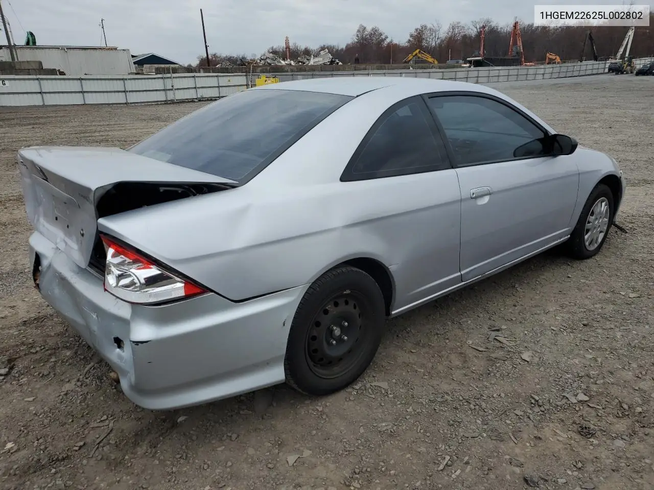 1HGEM22625L002802 2005 Honda Civic Lx