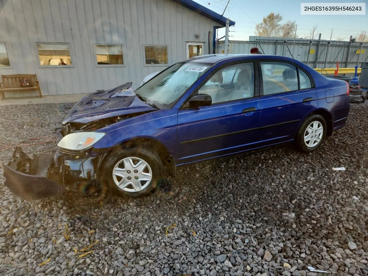 2HGES16395H546243 2005 Honda Civic Dx Vp