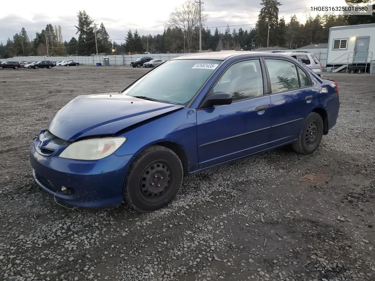1HGES16325L018580 2005 Honda Civic Dx Vp