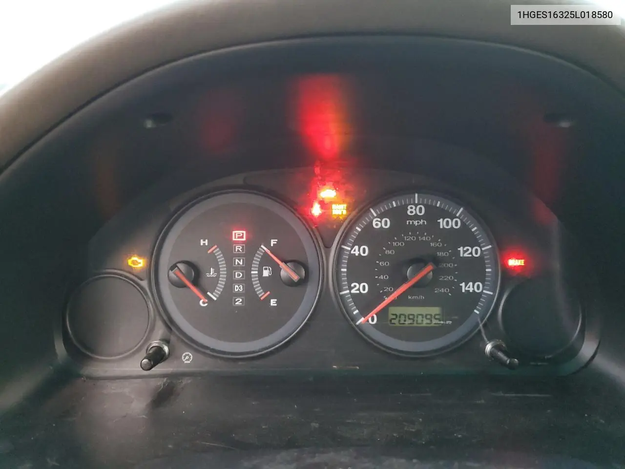 1HGES16325L018580 2005 Honda Civic Dx Vp