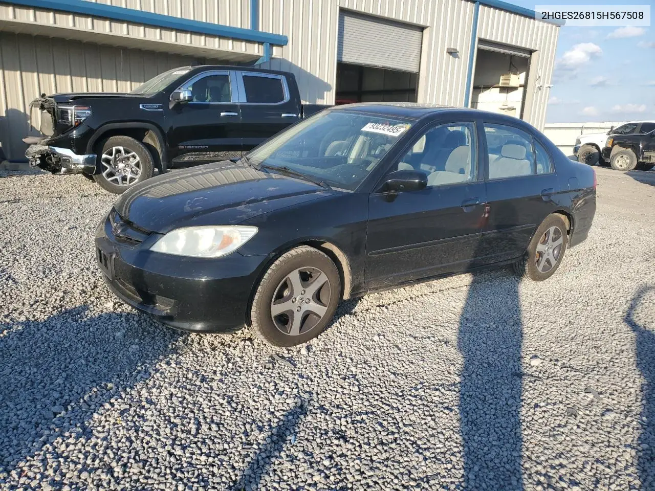 2HGES26815H567508 2005 Honda Civic Ex