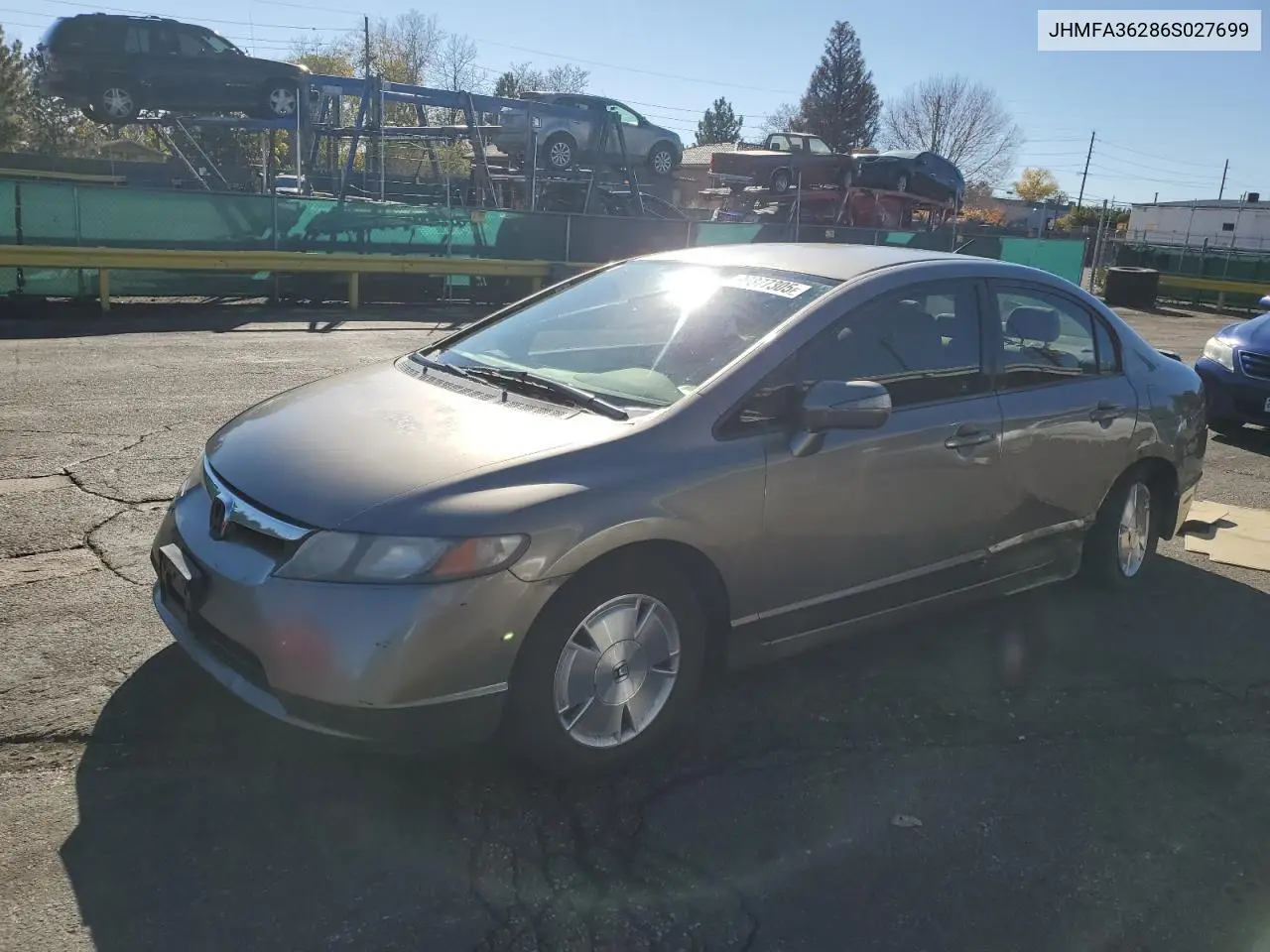 JHMFA36286S027699 2006 Honda Civic Hybrid