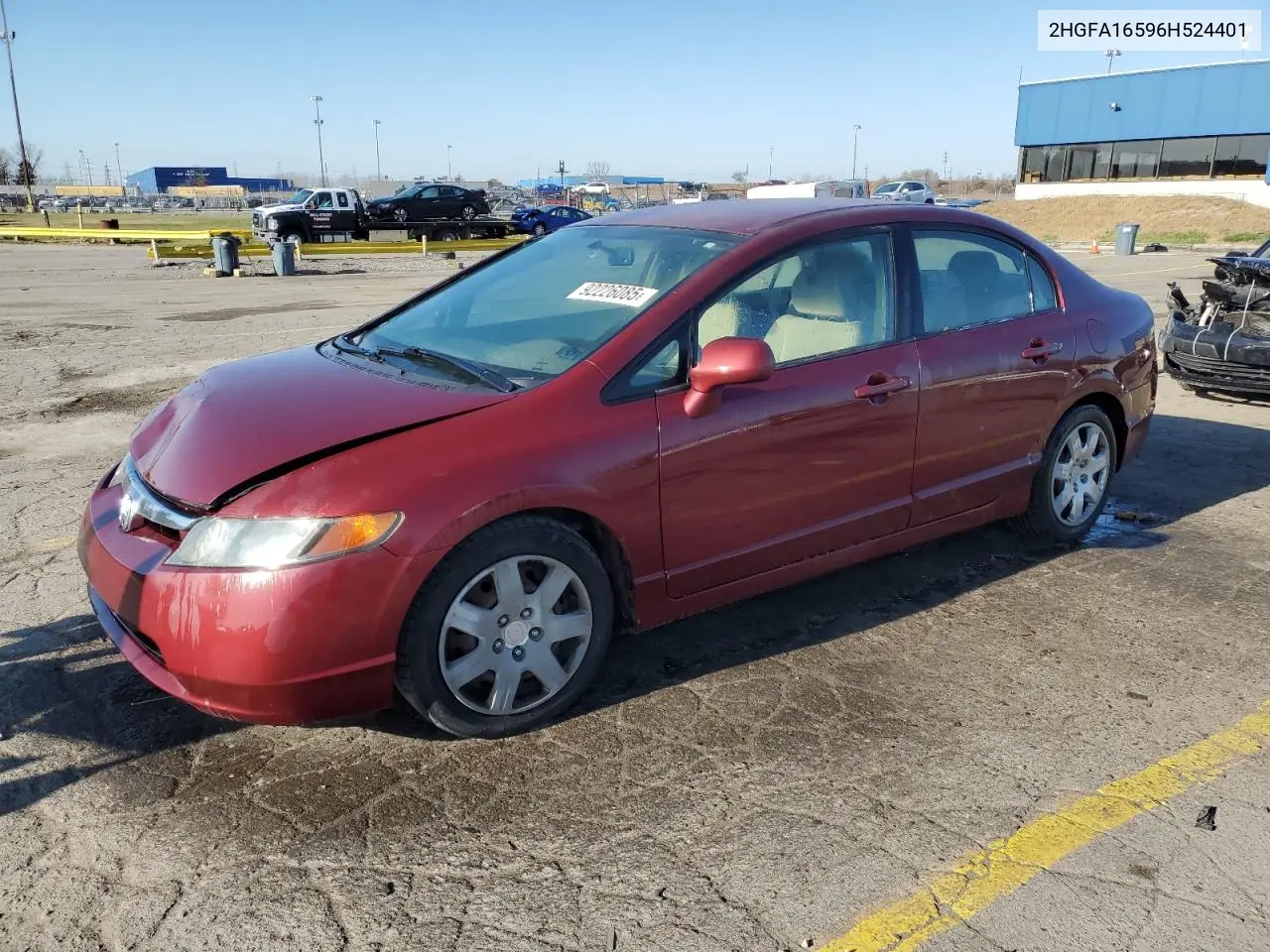 2HGFA16596H524401 2006 Honda Civic Lx