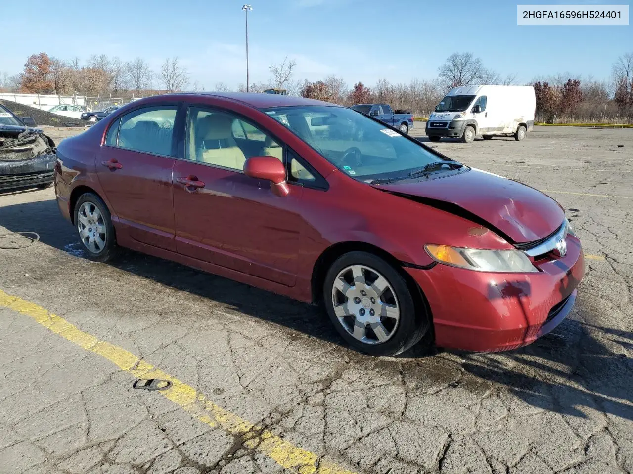 2HGFA16596H524401 2006 Honda Civic Lx