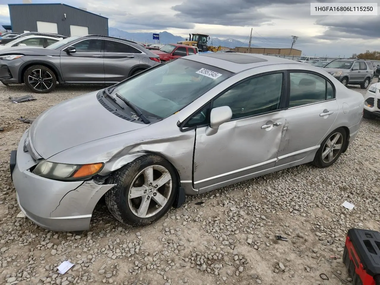 1HGFA16806L115250 2006 Honda Civic Ex