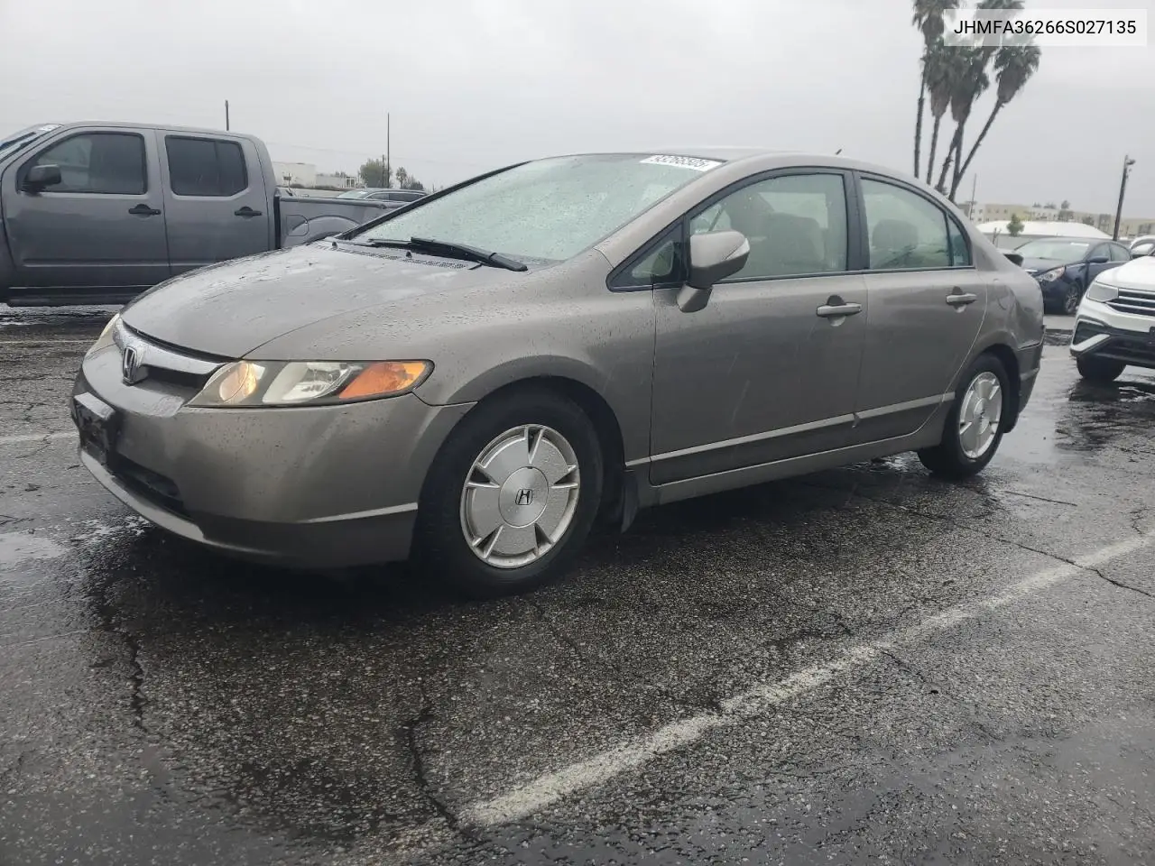 JHMFA36266S027135 2006 Honda Civic Hybrid