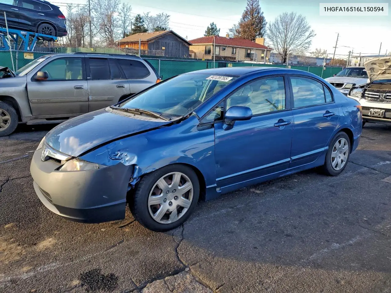 1HGFA16516L150594 2006 Honda Civic Lx