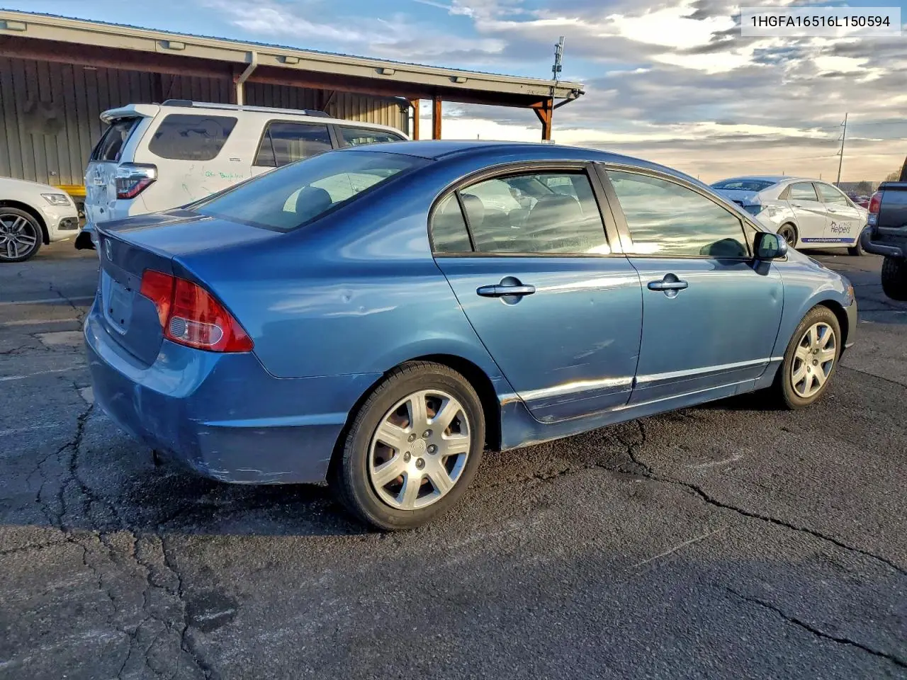 1HGFA16516L150594 2006 Honda Civic Lx