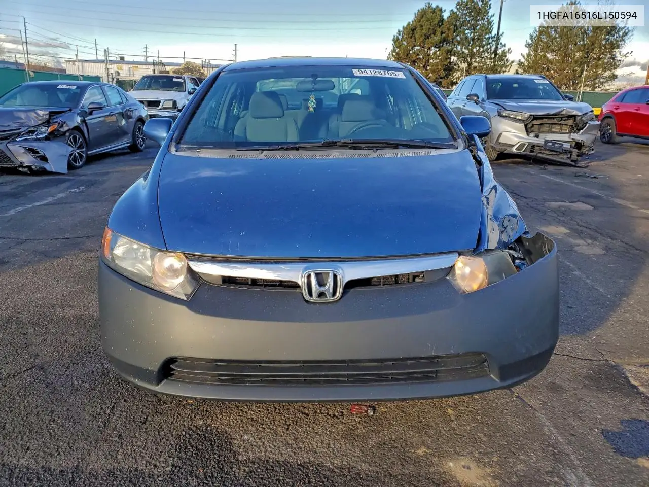 1HGFA16516L150594 2006 Honda Civic Lx