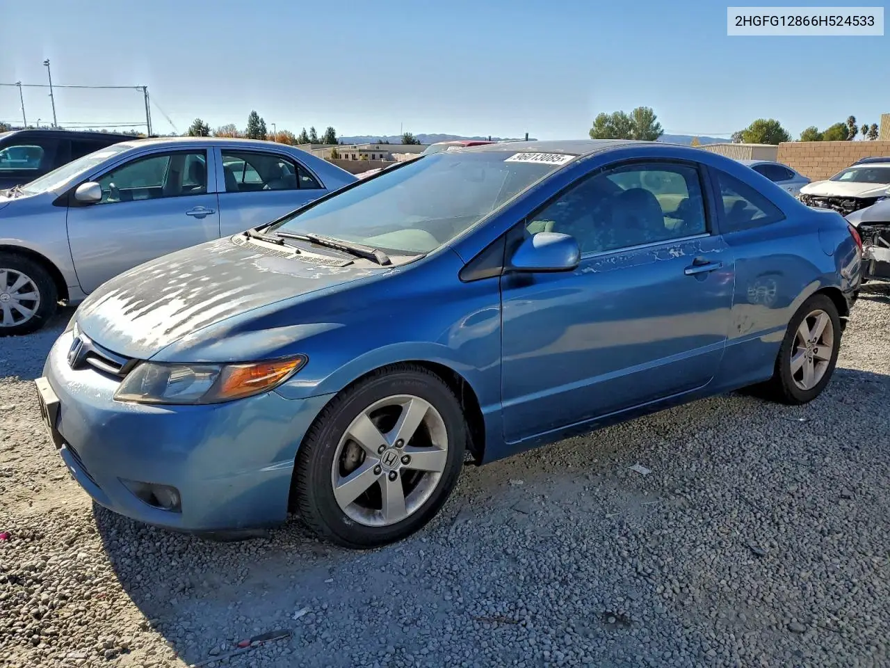 2HGFG12866H524533 2006 Honda Civic Ex