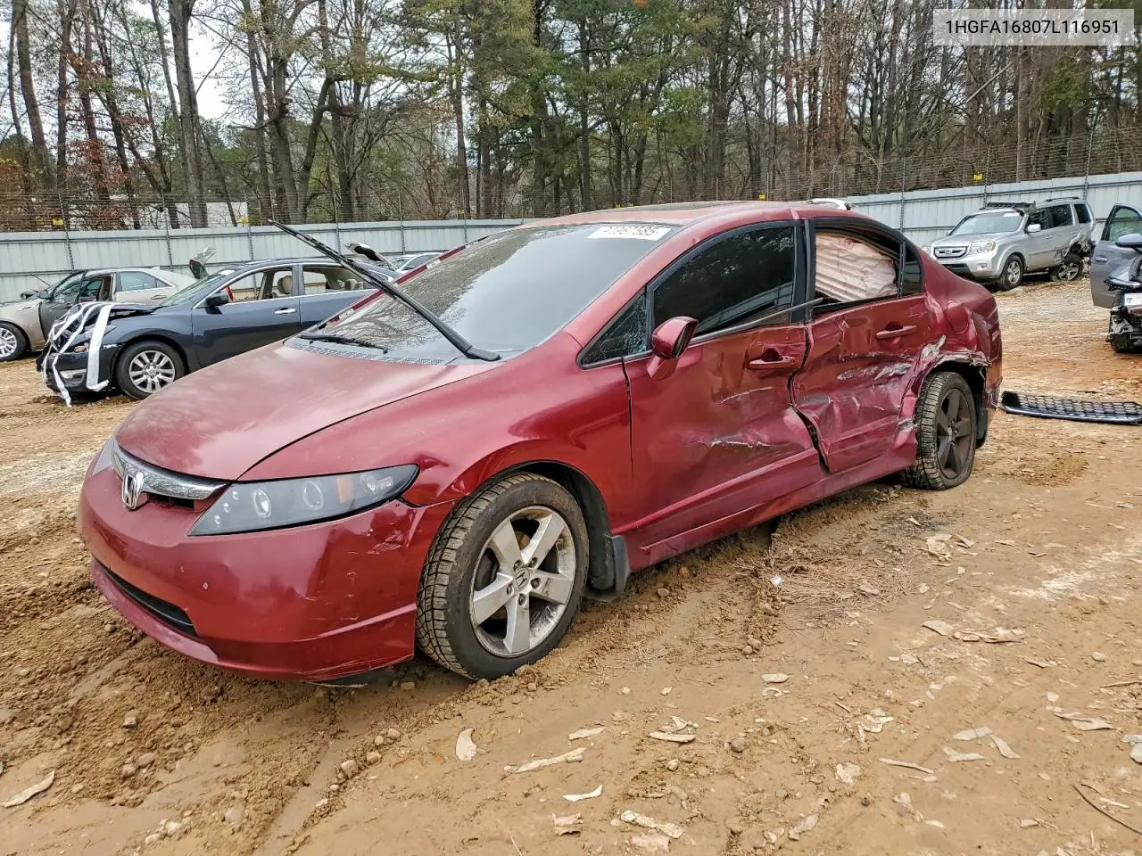 1HGFA16807L116951 2007 Honda Civic Ex
