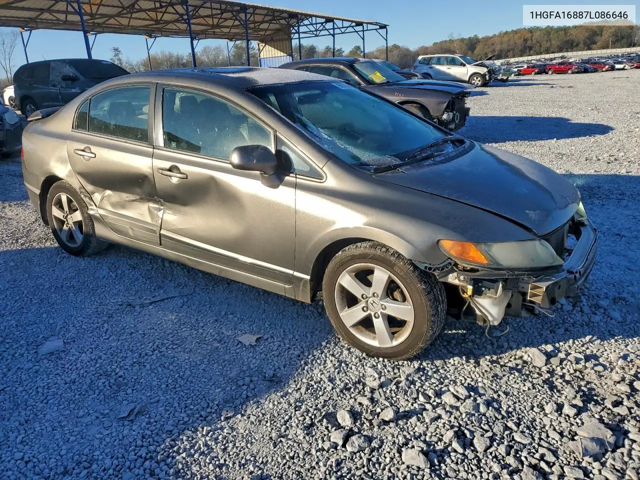 1HGFA16887L086646 2007 Honda Civic Ex