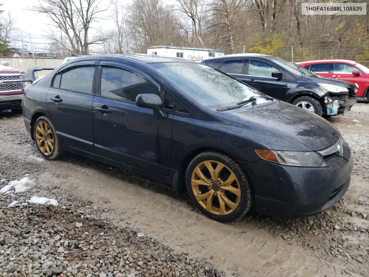 1HGFA16888L108839 2008 Honda Civic Ex