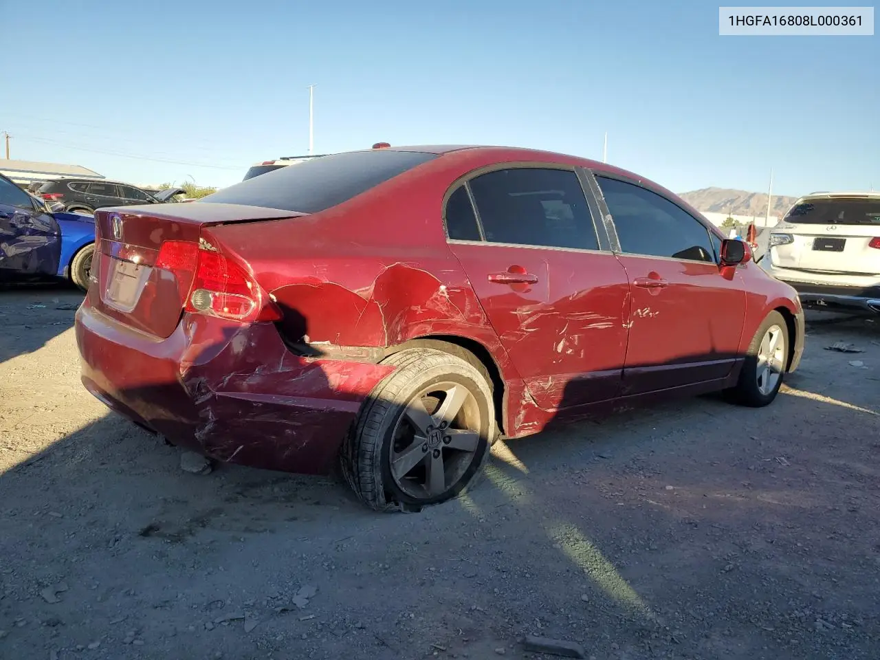 1HGFA16808L000361 2008 Honda Civic Ex