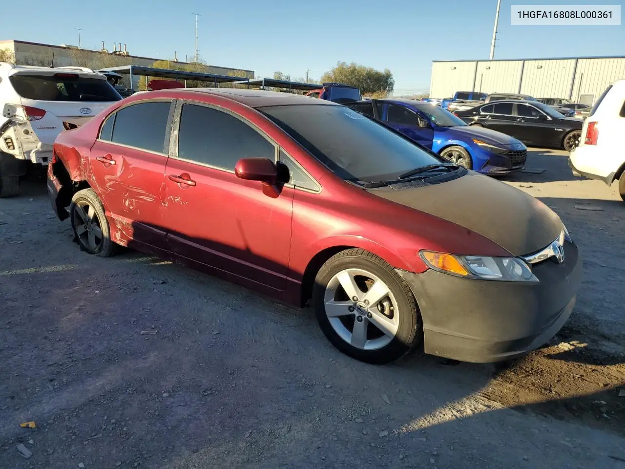 1HGFA16808L000361 2008 Honda Civic Ex