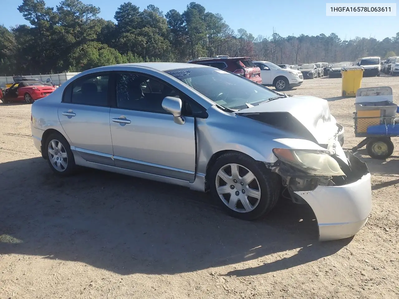 1HGFA16578L063611 2008 Honda Civic Lx
