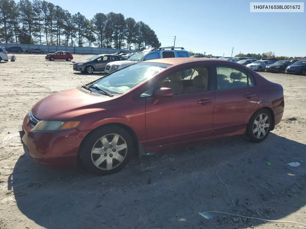 1HGFA16538L001672 2008 Honda Civic Lx