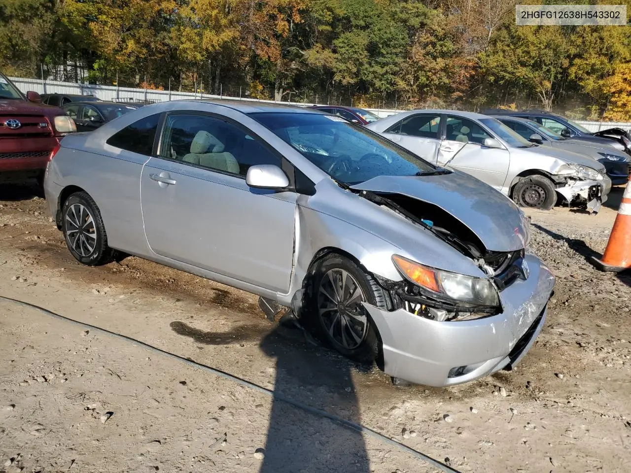 2HGFG12638H543302 2008 Honda Civic Lx