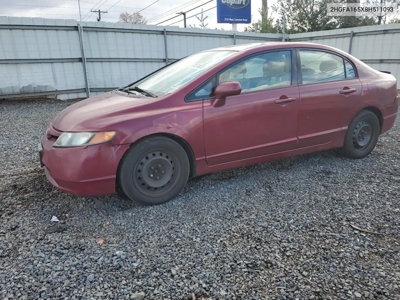 2HGFA165X8H511093 2008 Honda Civic Lx