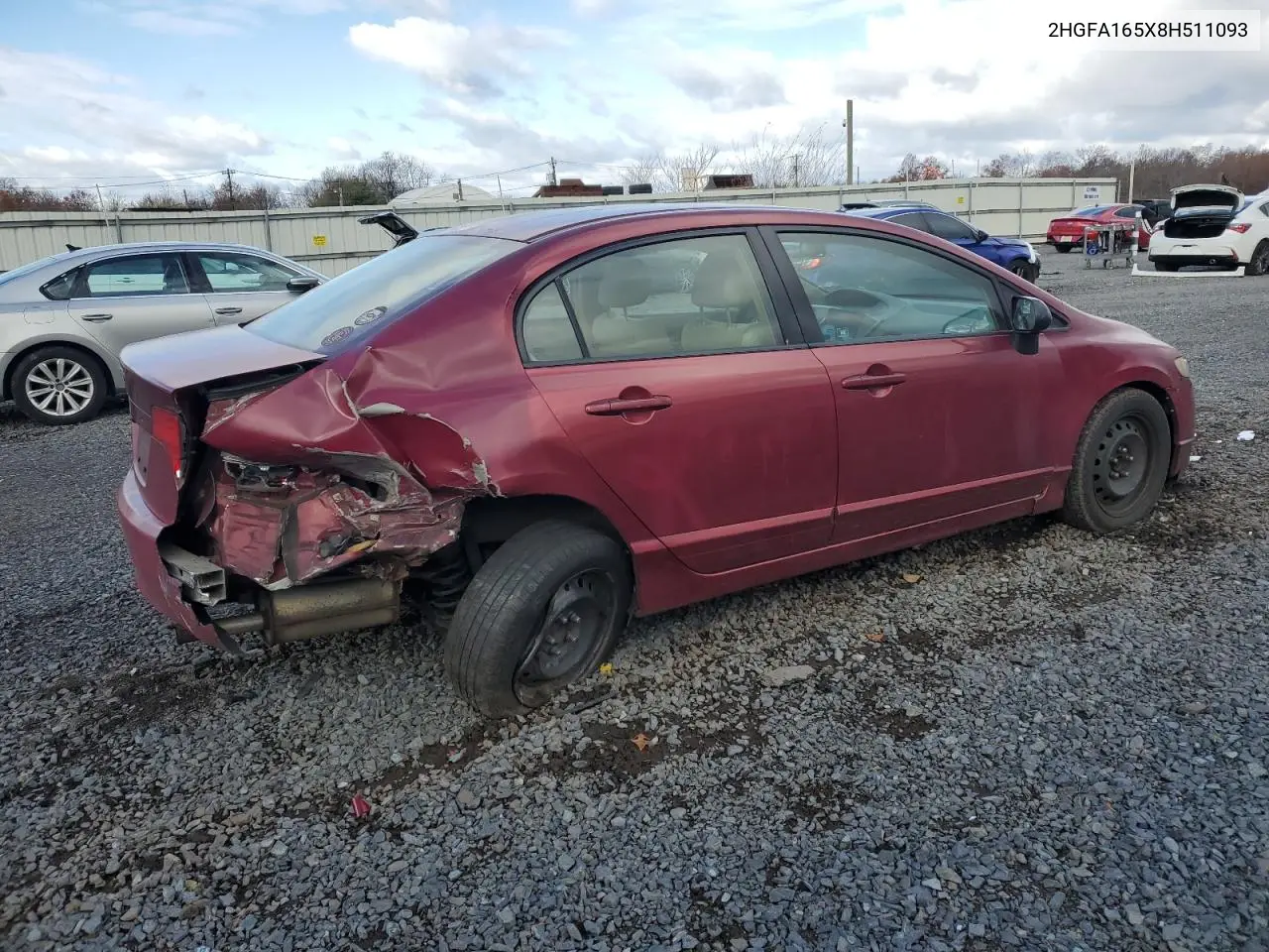 2HGFA165X8H511093 2008 Honda Civic Lx