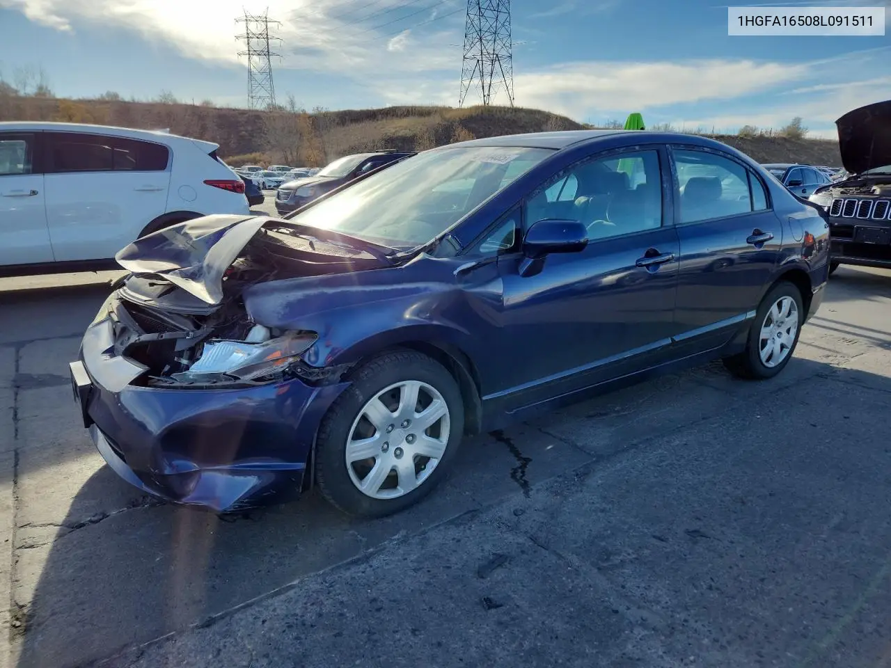 1HGFA16508L091511 2008 Honda Civic Lx