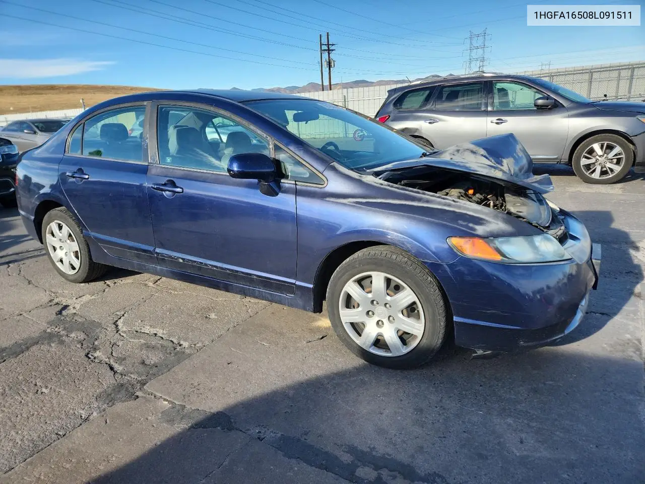 1HGFA16508L091511 2008 Honda Civic Lx