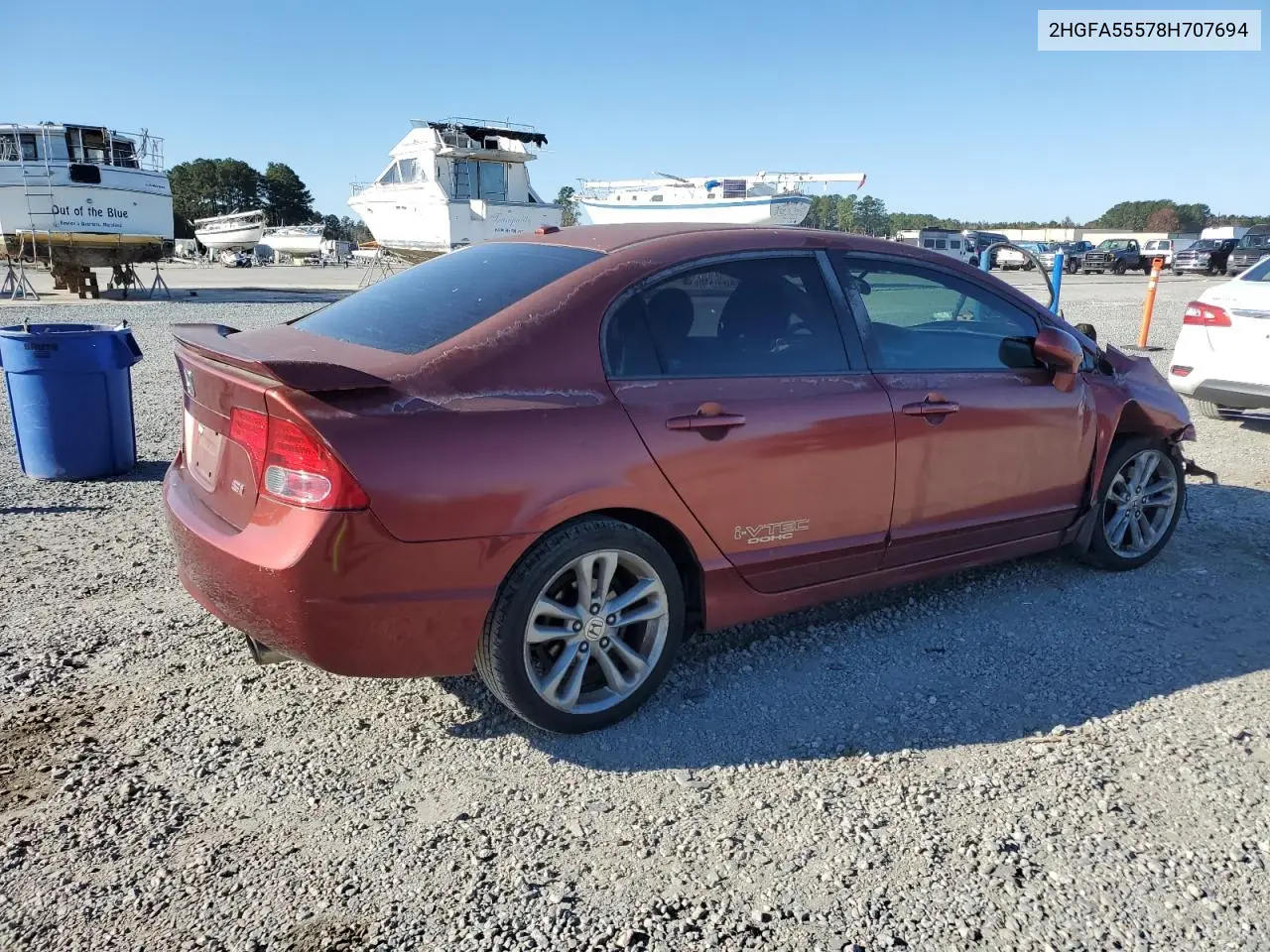 2HGFA55578H707694 2008 Honda Civic Si