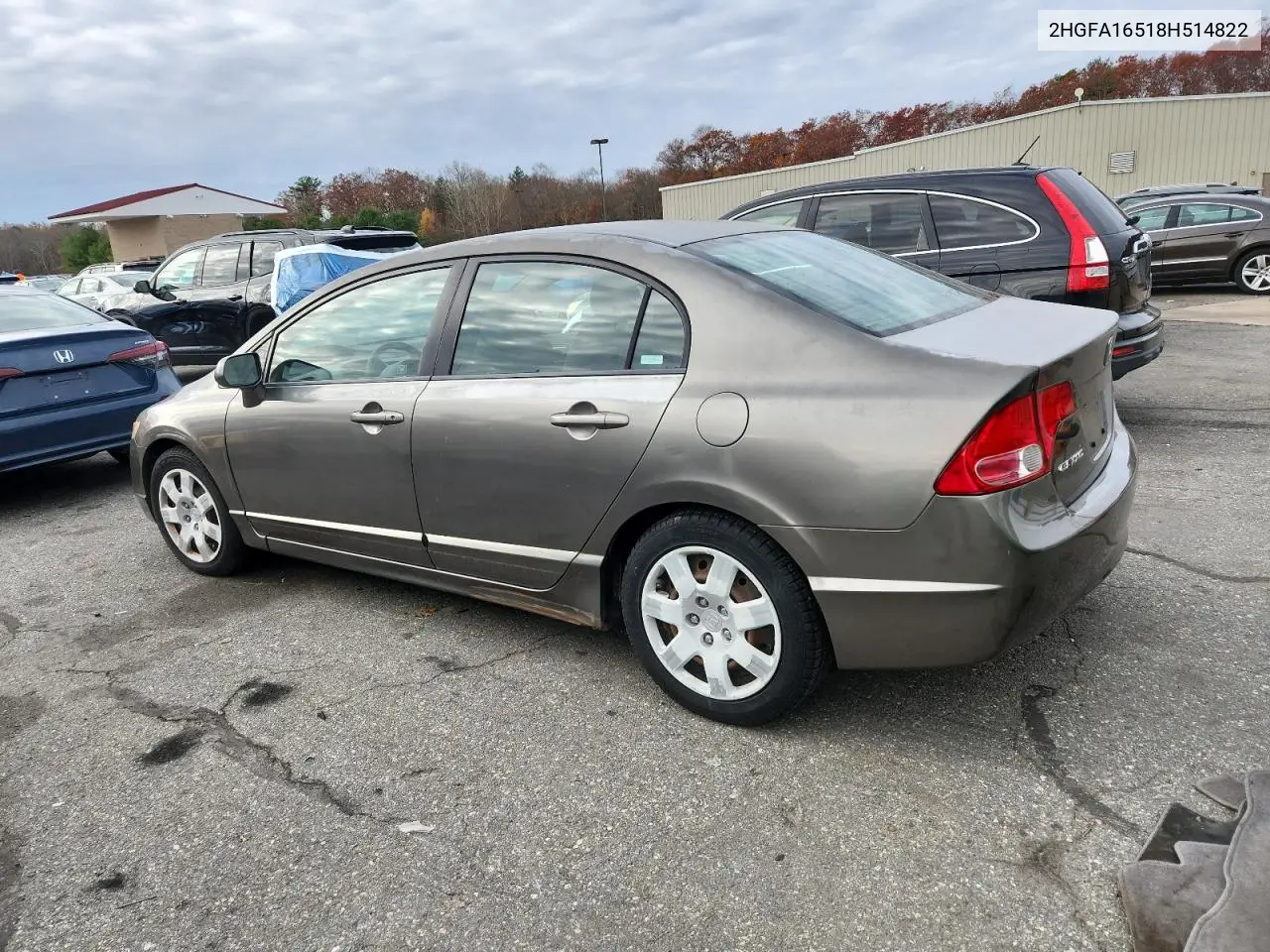 2HGFA16518H514822 2008 Honda Civic Lx