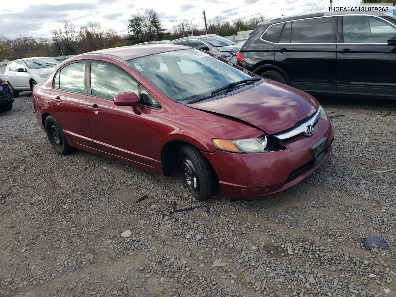 1HGFA16518L059263 2008 Honda Civic Lx