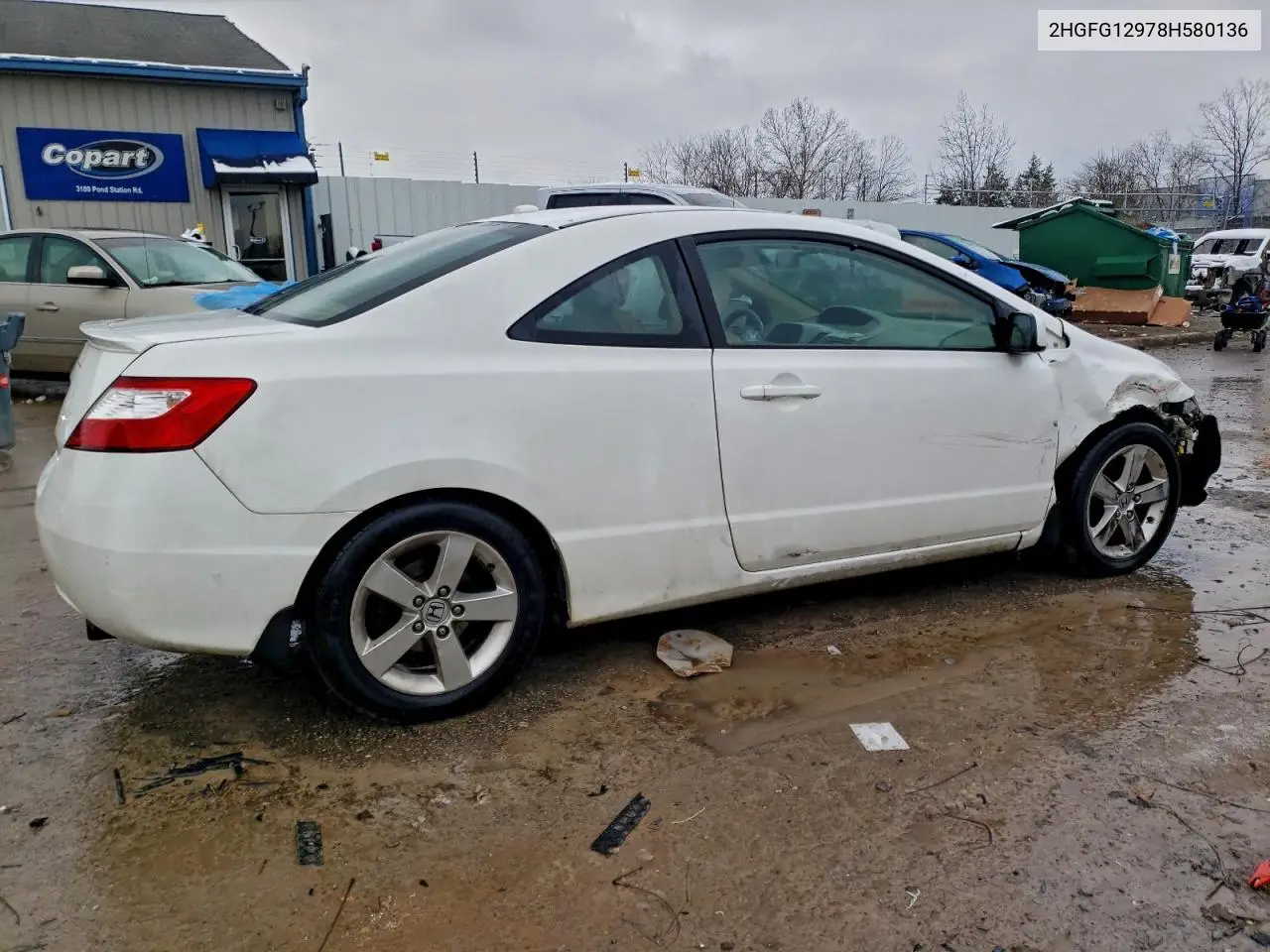2HGFG12978H580136 2008 Honda Civic Exl