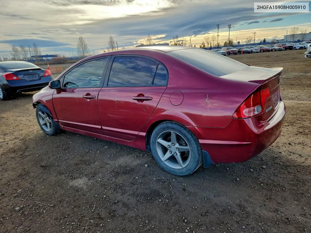 2HGFA15908H005910 2008 Honda Civic Exl