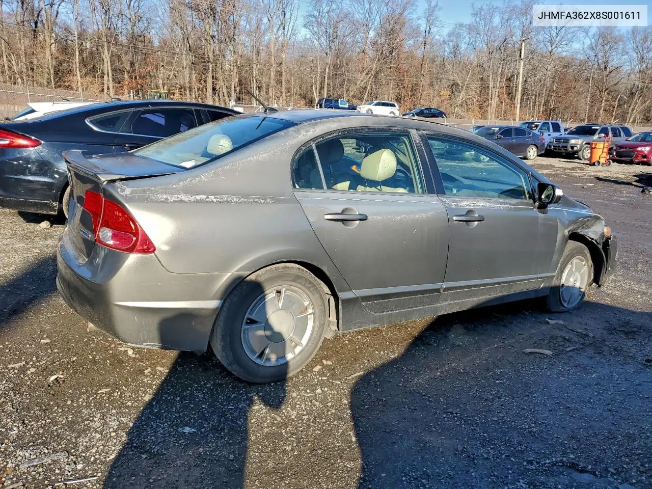 JHMFA362X8S001611 2008 Honda Civic Hybrid