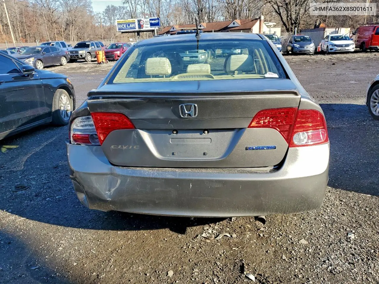 JHMFA362X8S001611 2008 Honda Civic Hybrid