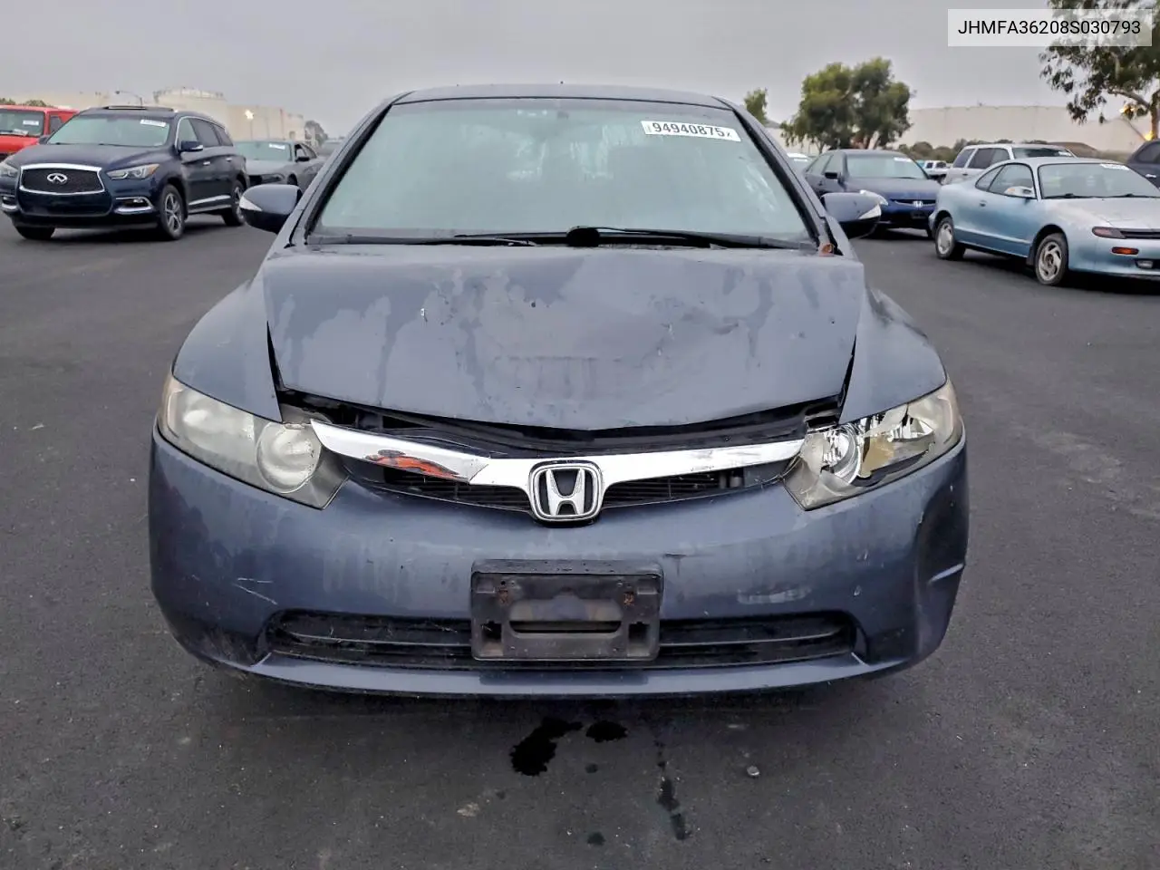 JHMFA36208S030793 2008 Honda Civic Hybrid