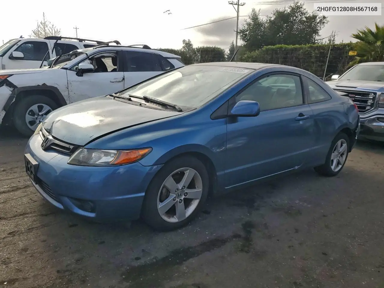 2HGFG12808H567168 2008 Honda Civic Ex
