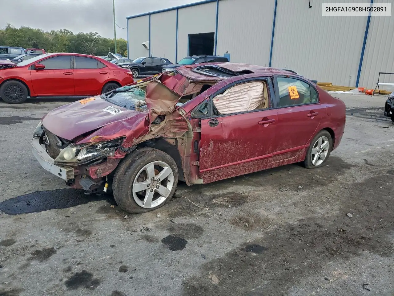 2HGFA16908H502891 2008 Honda Civic Exl