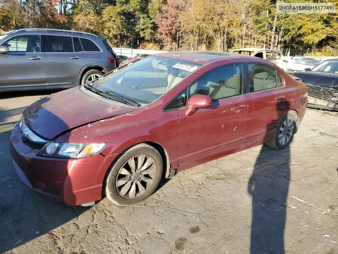 2HGFA16809H517741 2009 Honda Civic Ex